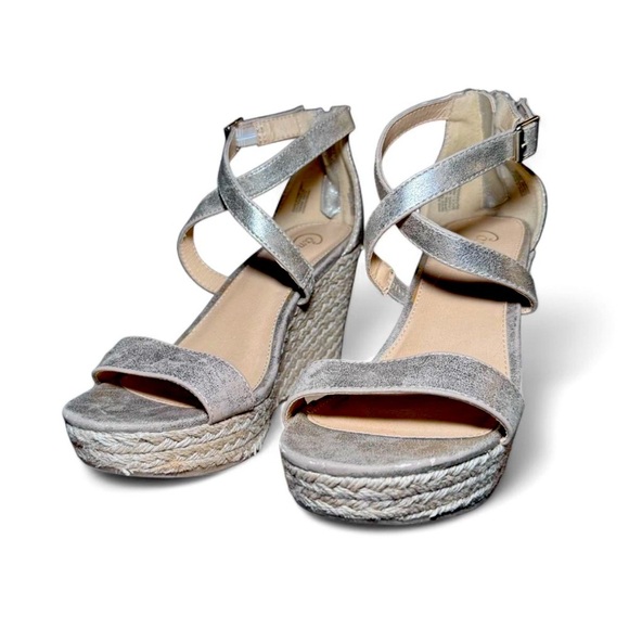 Candies Gold wedge platform sandals size 8.5 - Picture 1 of 7